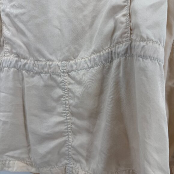 Gap Light Beige Safari Jacket Button Zip Travel Preppy Classic Womens Size Large - Picture 10 of 15